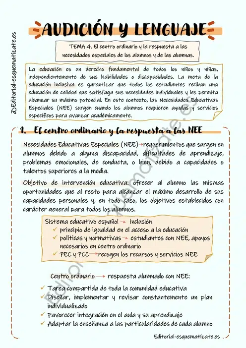 Esquemas de Audición y Lenguaje editorial esquematízate