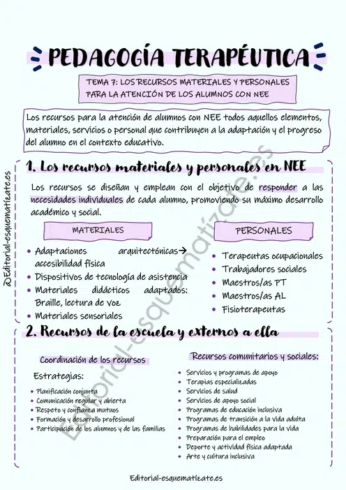 Esquemas de Pedagogía Terapéutica editorial esquematízate