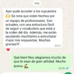 Comentario de opositor por WhatsApp