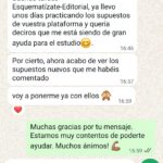 Comentario de opositor por WhatsApp