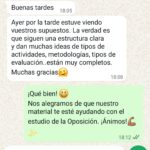 Comentario de opositor por WhatsApp