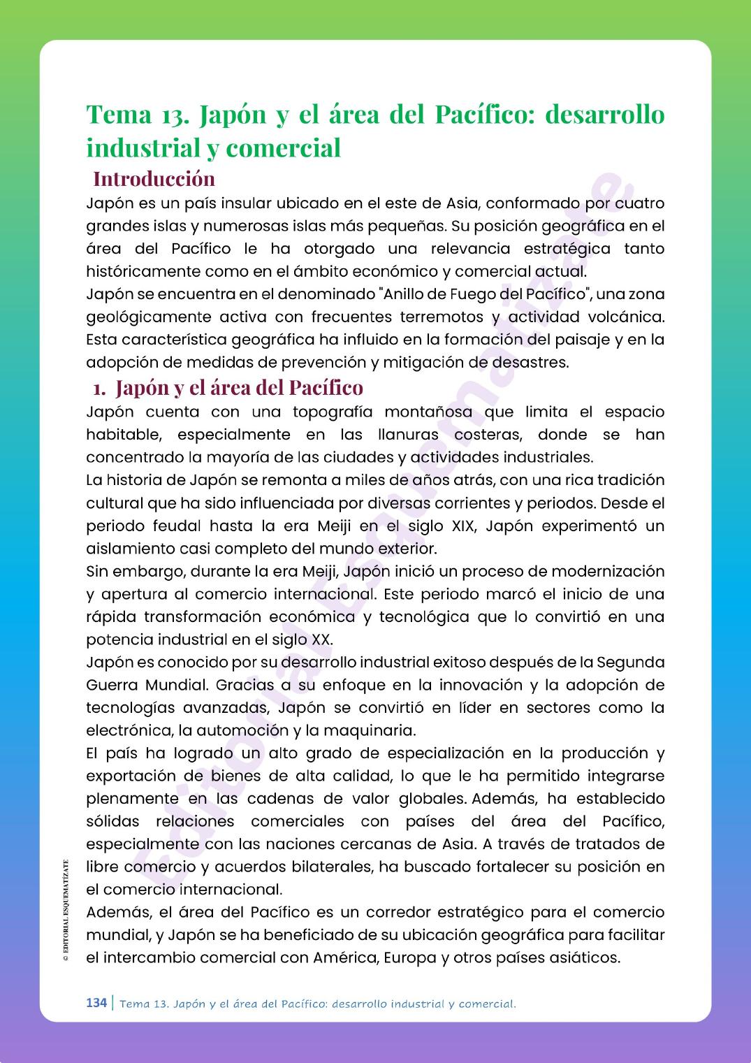 Página real del tema de muestra de Geografía e Historia